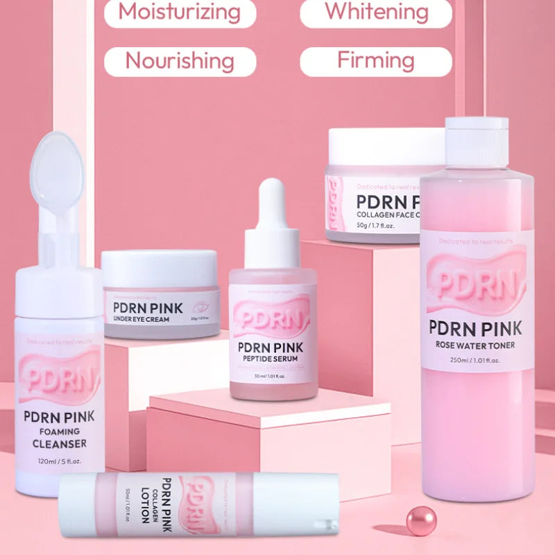 PDRN Pink Skincare Set Salmon Dna Collagen Vita Coating Mask Lift Firm Skin Make Skin Glow Moisturizing Nourishing Skincare Set Pi-Mart