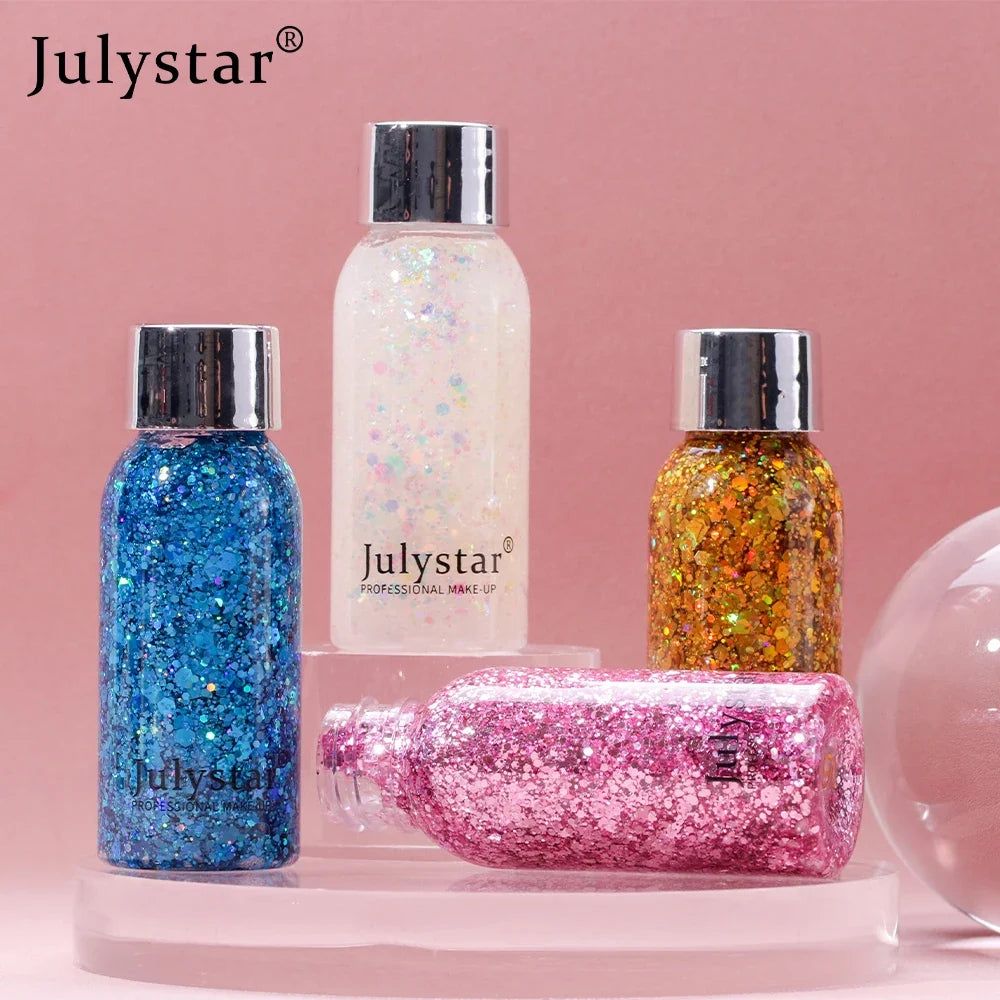 Glitter Eye Shadow Liquid Face Body Sequins Gel Long-Lasting Liquid Face Shimmer Multicolor For Party Music Festival Makeup 30ML Tri Light Beauty