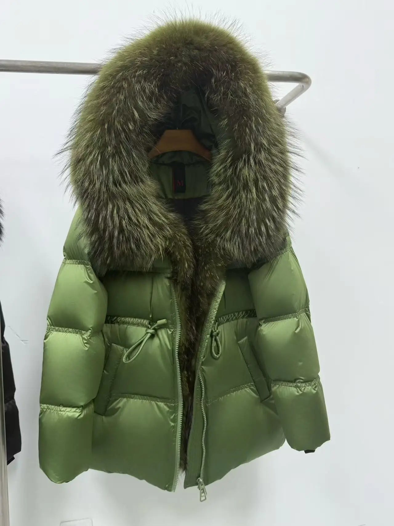 Fox Fur Jacket Women Loose Hooded White Goose Down Coat Female New Autumn Winter Thick Warm Natural Real Fur Puffer Jacket Lady LadyShow.Store