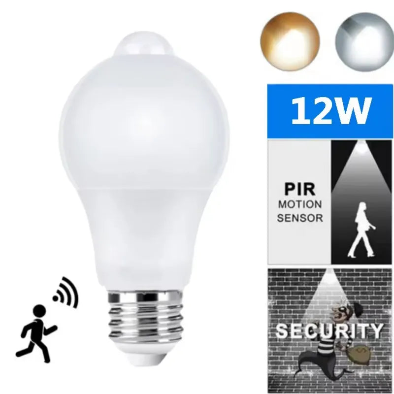 PIR Motion Sensor LED Light Bulb 220V 110V 12W 18W Smart Bulb Motion Activated ON/OFF Home Lights Lamp with Motion Sensor Pi-Mart
