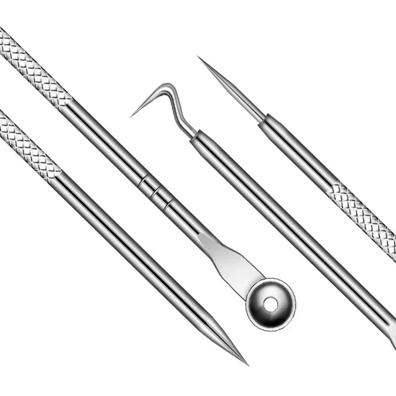 3-8Pcs Blackhead Clip Pimples Tweezer Blackhead Remover Stainless Steel Cell Clip Beauty Product Acne Needle Skin Cleanning Tool Tri Light Beauty
