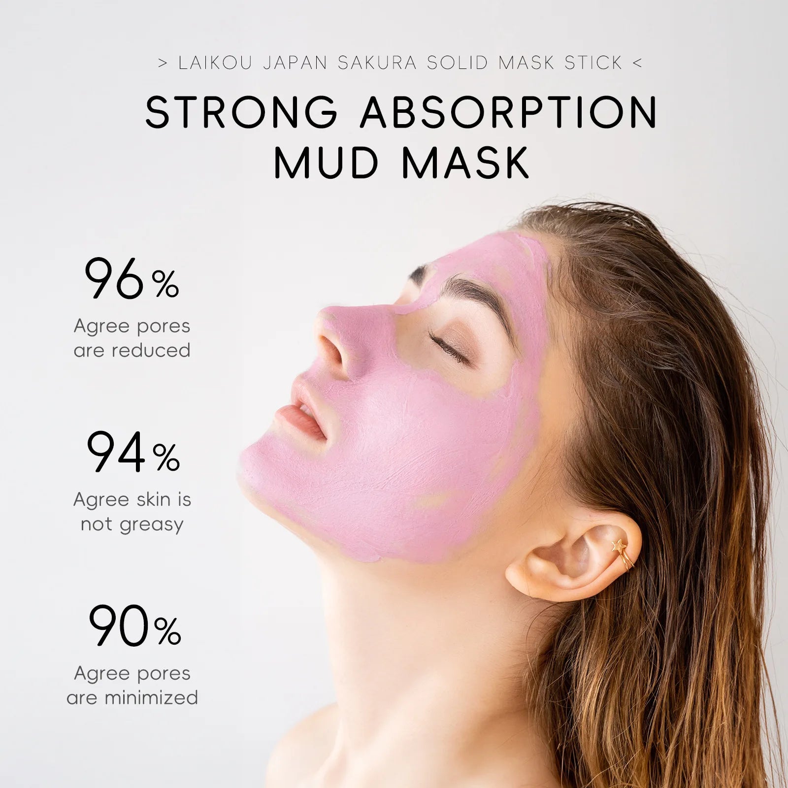 Sakura Solid Face Mask Stick Deep Cleaning Green Tea Facial Mask Reduces Blackhead Pores Oil Control Moisturizing Mud Mask 40g Pi-Mart