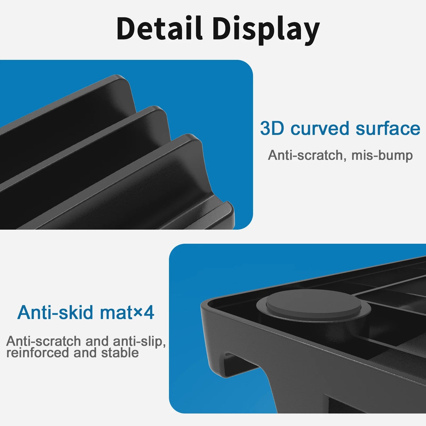 Vertical Laptop Stand for Desk,Dual Slots Plastic Laptop Holder with Space Saving Design,Laptop Stand Supports MacBook Pi-Mart