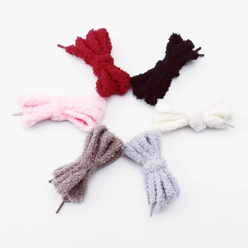 Fashion round plush laces Quality 1cm wide Sneakers Flats Casual laces Shoe accessories 80 /100 /120 /140 /160 Laces 1Pair Pi-Mart