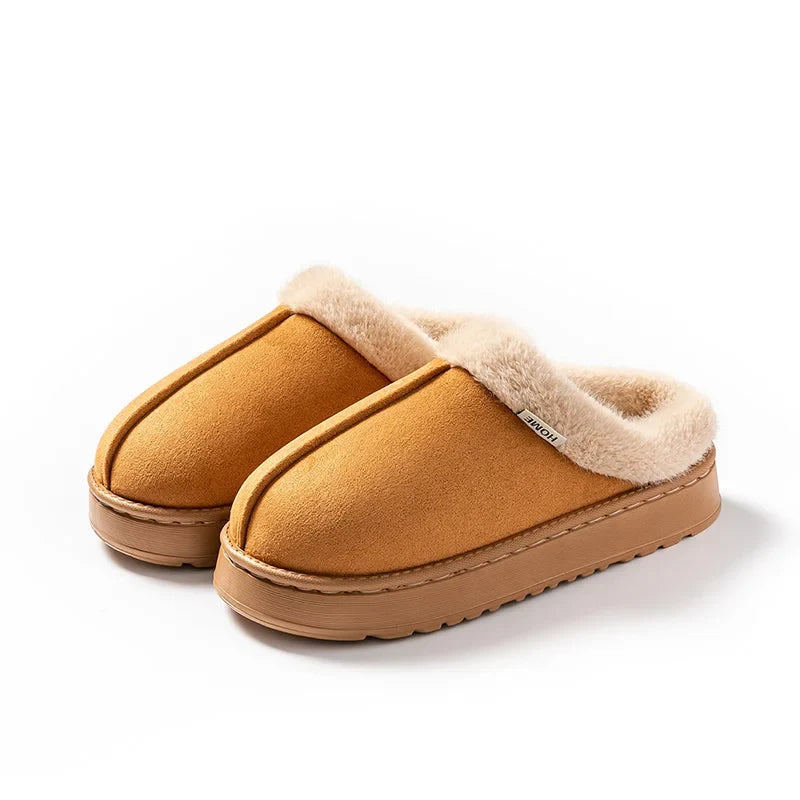 Fashion Women Fluffy Slippers for Autumn and Winter Indoor EVA Thick Sole Anti-Slip and Warm Unisex Slippers for Winter LadyShow.Store