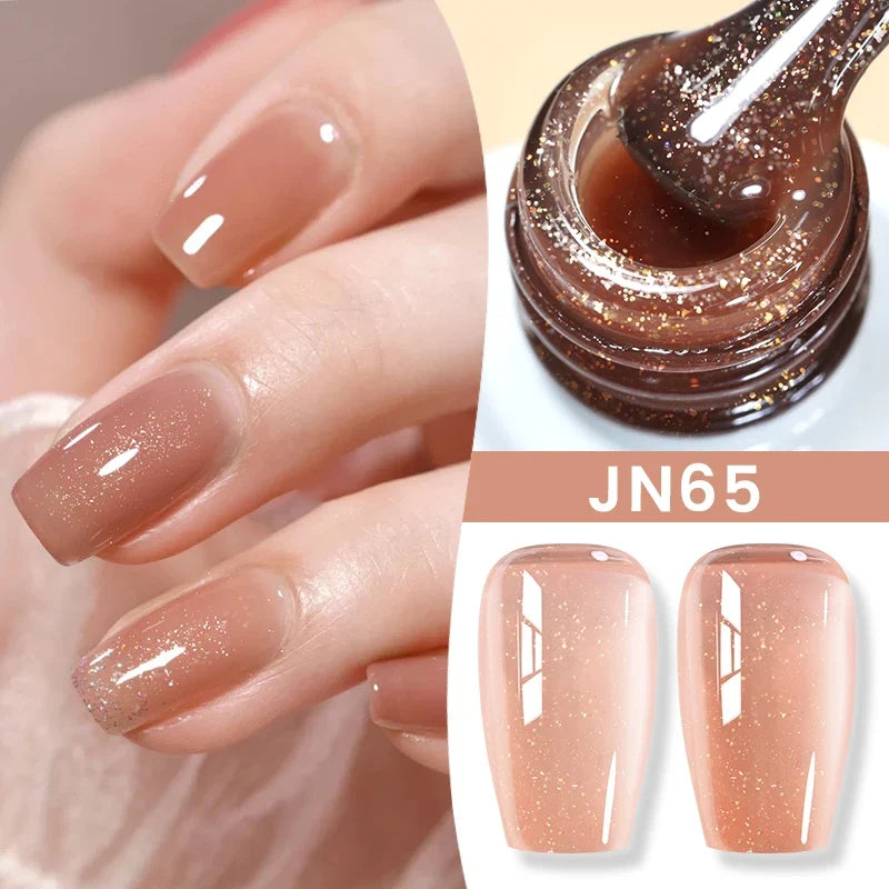 BORN PRETTY 10ml Jelly Nude Gel Nail Polish 50 Colors Semi Transparent Nail Art Nail Supplies Soak off UV LED Nails Gel Varnish Tri Light Beauty