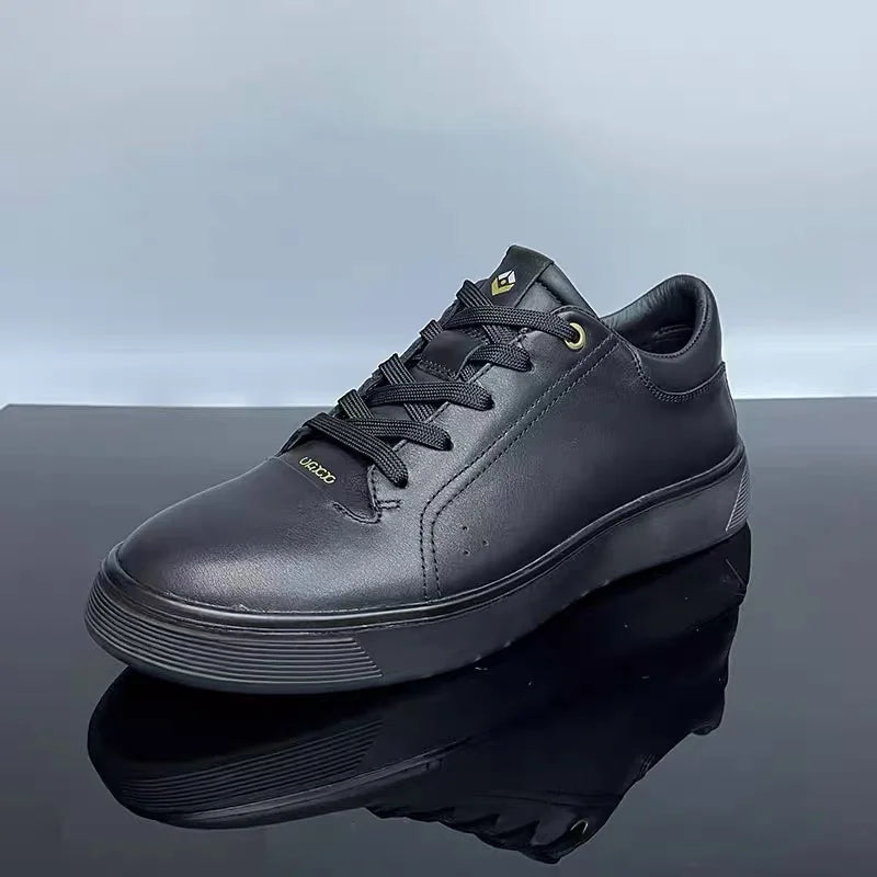 Fashion Genuine Leather Men Sneakers Breathable Comfort Classic Casual Shoes Mens Outdoor Walking Shoes Couple Footwear Pi-Mart