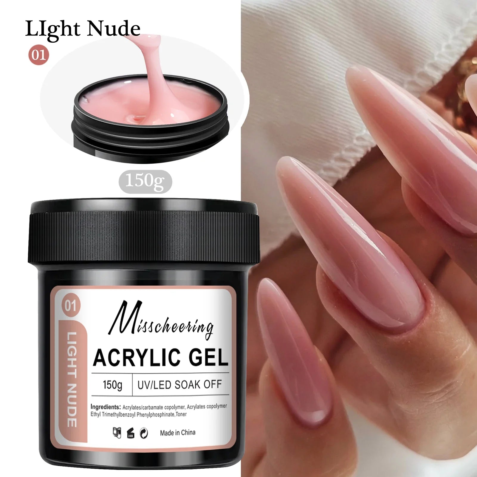 150g Transparent Nail Extension Gel Jelly White Light Pink Acrylic Nail Art UV LED Gel Semi Permanent Varnish Extension Tool Tri Light Beauty