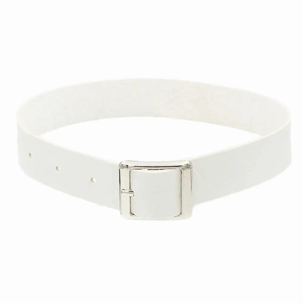 Black PU Leather Punk Choker Collar Necklace with Rivets Gothic Femme Jewelry for Party Club Sexy Goth Pendientes Pi-Mart