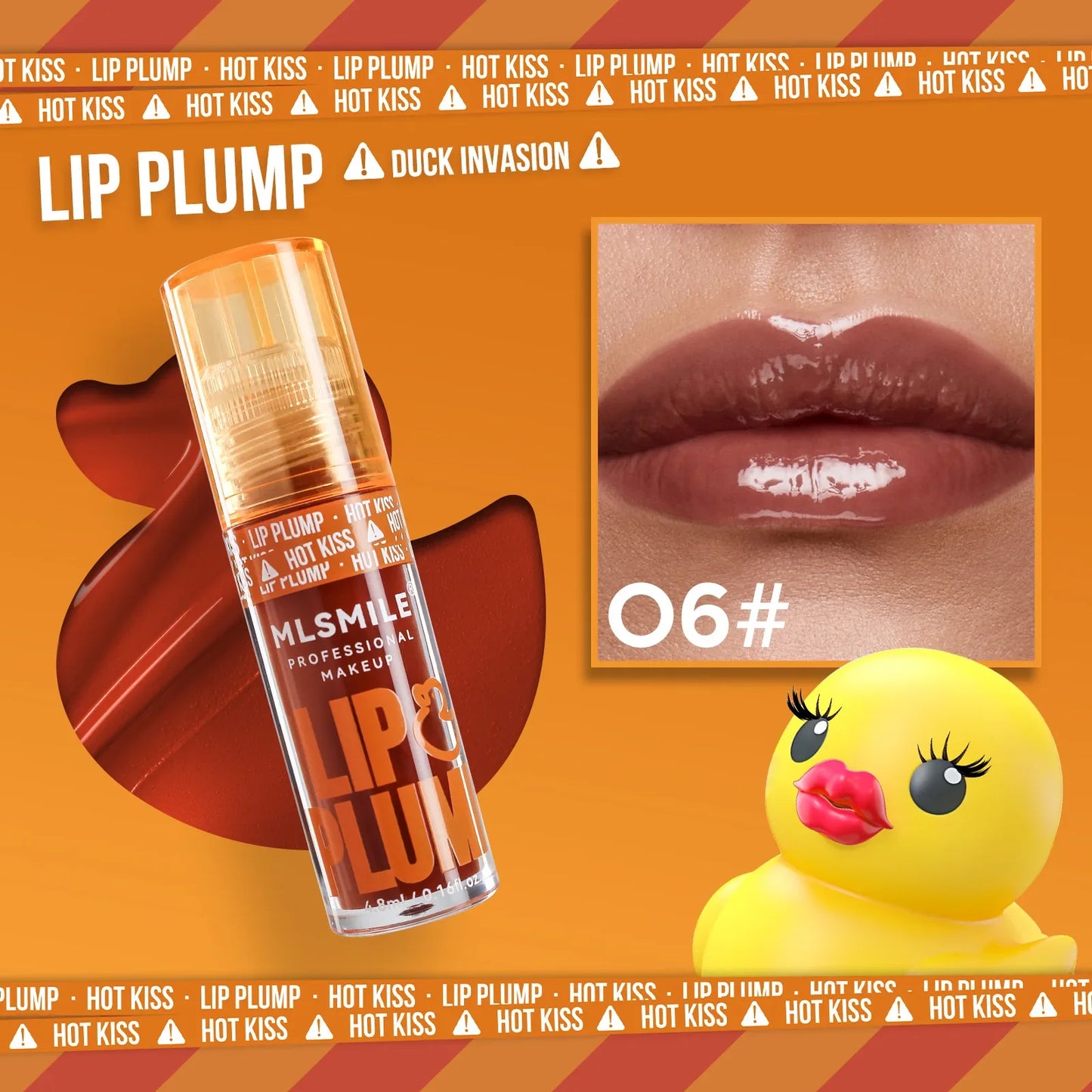 MLSMILE Duck Lip Plump Lip Oil Moisturizing Lip Gloss Mirror Water nature long-lasting  Gloss Gloss Pearl Lip Glaze Set Tri Light Beauty