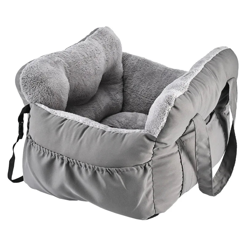 Dog Car Seat with Safety Belt - Non-Slip Pet Car Bed for Small Dogs, Washable Travel Carrier with Secure Straps for Safe Car Pi-Mart
