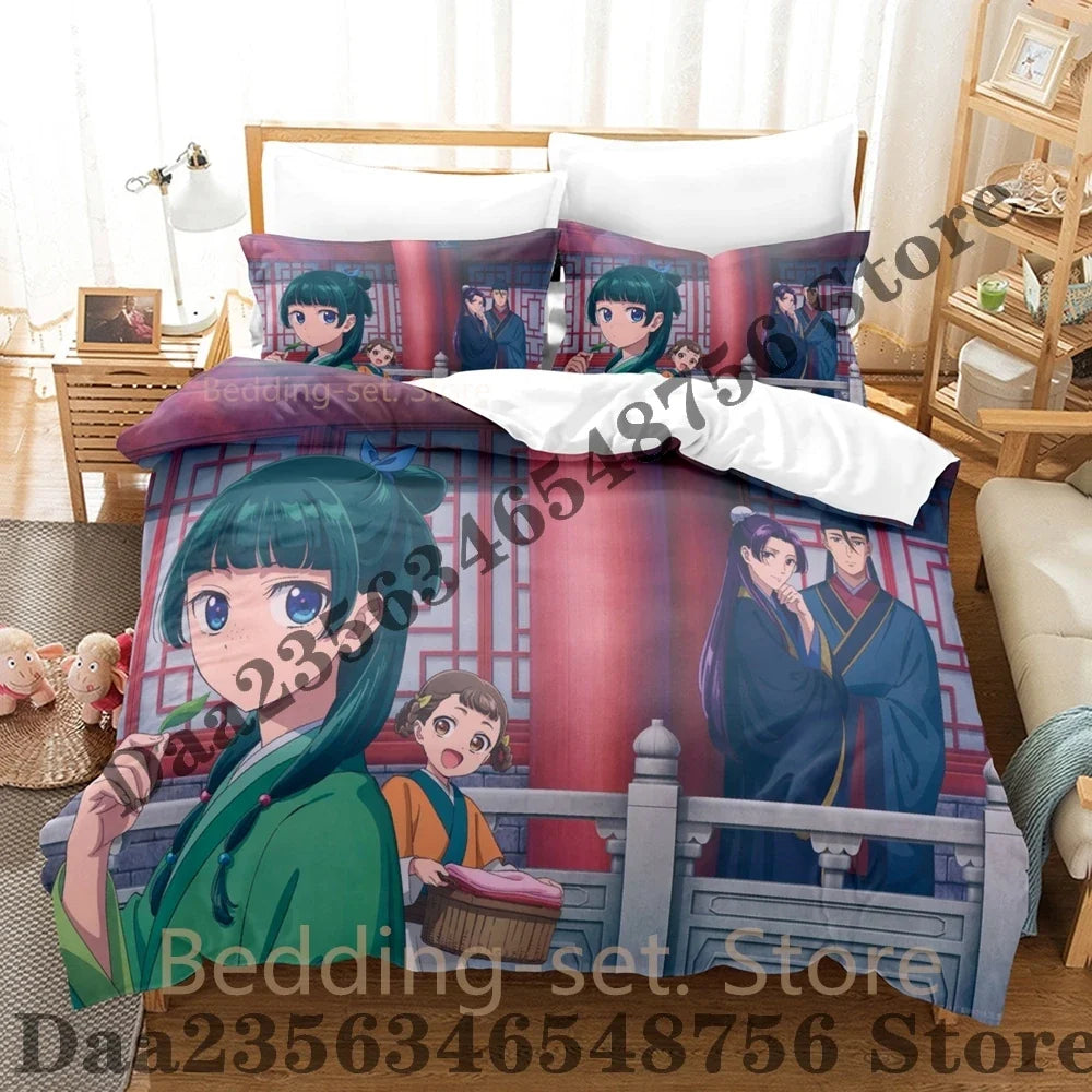 2026 The Apothecary Diaries Bedding Set Single Twin Full Queen King Size Bed Set Bedroom Duvetcover Sets Anime Bed Sheet Set LadyShow.Store