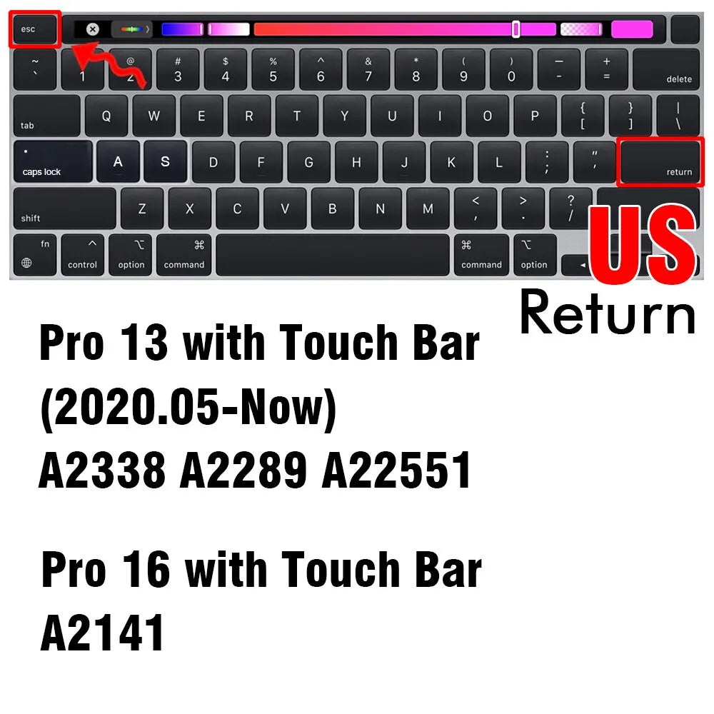 Keyboard Cover For Macbook Air 13 M2 Pro 13 M1 Pro 14 16 Max Silicone Protector Skin Case A2337 A2338 A2442 A2779 A2681 A2485 Pi-Mart