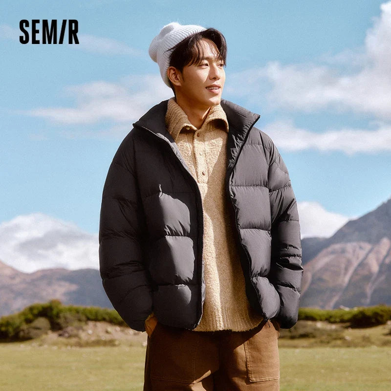Semir Down Jacket Men Winter Three-proof Windproof Waterproof Stain Resistant Thick Stand Collar Puffer Coat Lightweight Warm LadyShow.Store