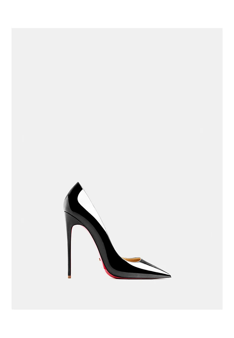 Women heels 2026 leather Heels for women Luxury Brand Pumps Red sole Pointed Toe High Heels Elegant Stiletto Ladies Prom Shoes Pi-Mart