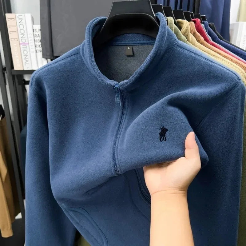 Luxury brand men's jacket winter thick plush warm pockets new coat fashion classic Paul embroidery zipper stand up collar top LadyShow.Store