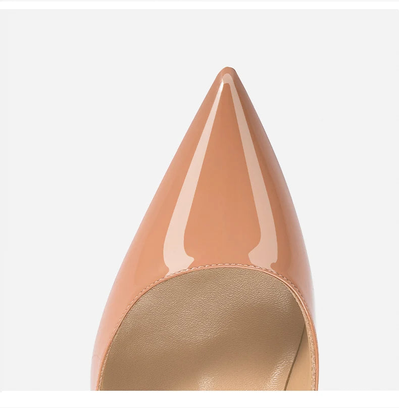 Women Heels Naked Color Women's Elegant High Heel Luxury Black Shoes Woman 2026 Red Shiny Bottoms Pointed Toe Party Ladies Women Pi-Mart