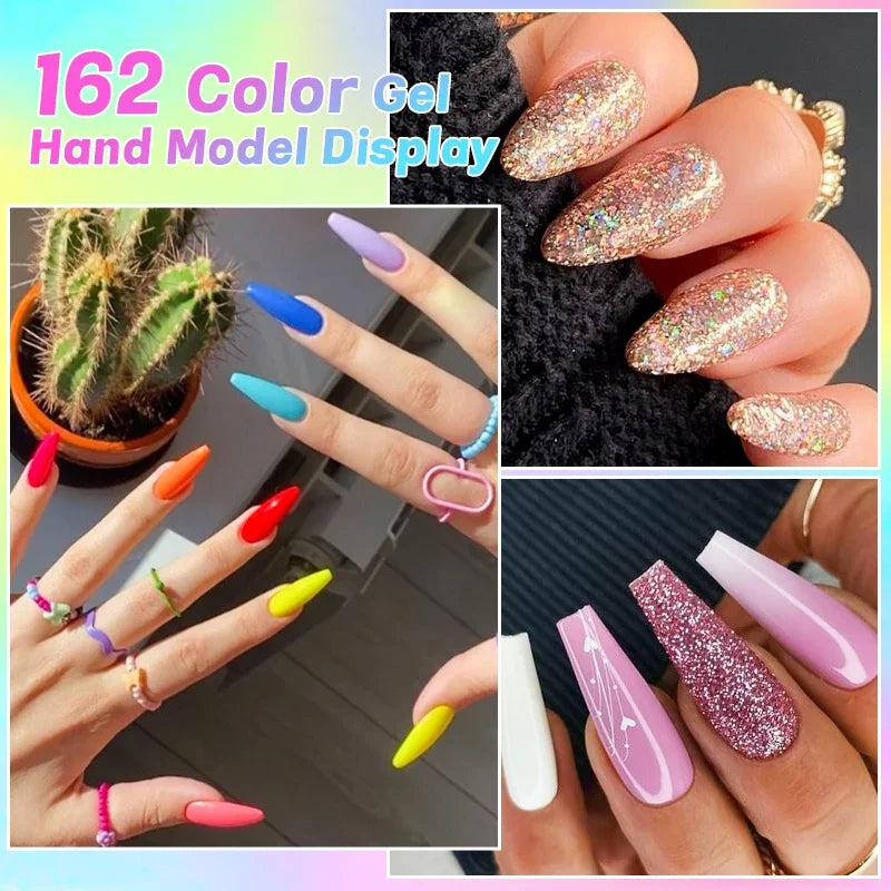 10ml Gel Nail Polish 162 Colors Nail Supplies Vernis Semi Permanent Nail Art Manicure Soak Off LED UV Gel Nail Varnishes Summer Tri Light Beauty