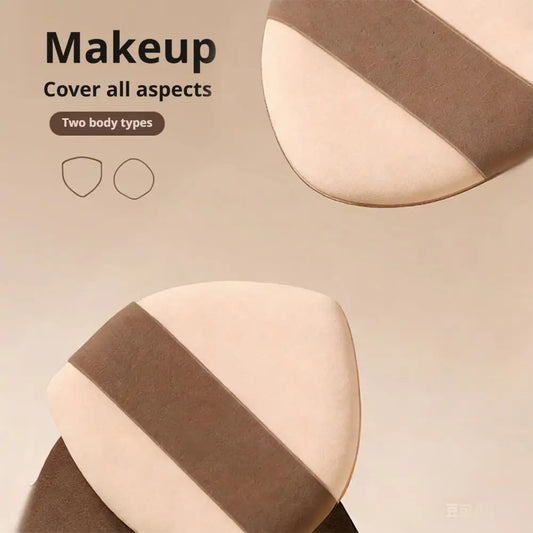 2pcs Dual-Sided Milk Coffee Makeup Sponge, Ultra Soft & Non-Absorbent Foundation Blender for Wet or Dry Use, Beauty Egg Tri Light Beauty