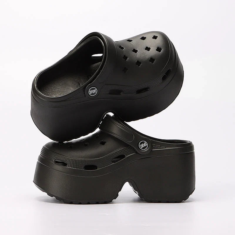 Women's Wedges Heel Sandals Summer 2026 Closed Toe Chunky Platform Sandalias Mujer Hollow Out Thick Sole Non-slip Slides Ladies LadyShow.Store