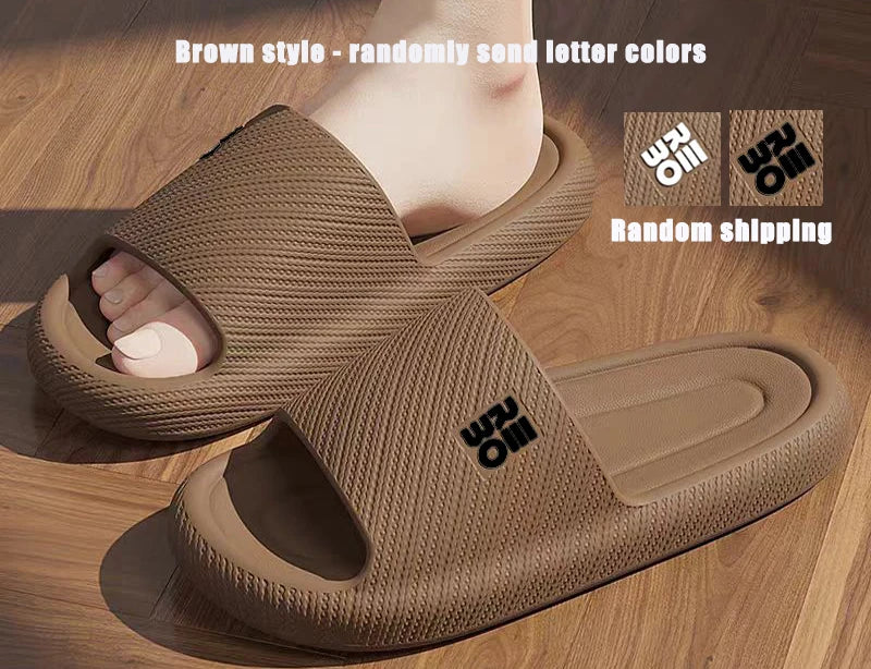 Summer Fashion Slippers Men Shoes Cloud Slippers For Men Home Flat Sandals Massage Flip Flops Couples Bathroom Indoor Slides Pi-Mart