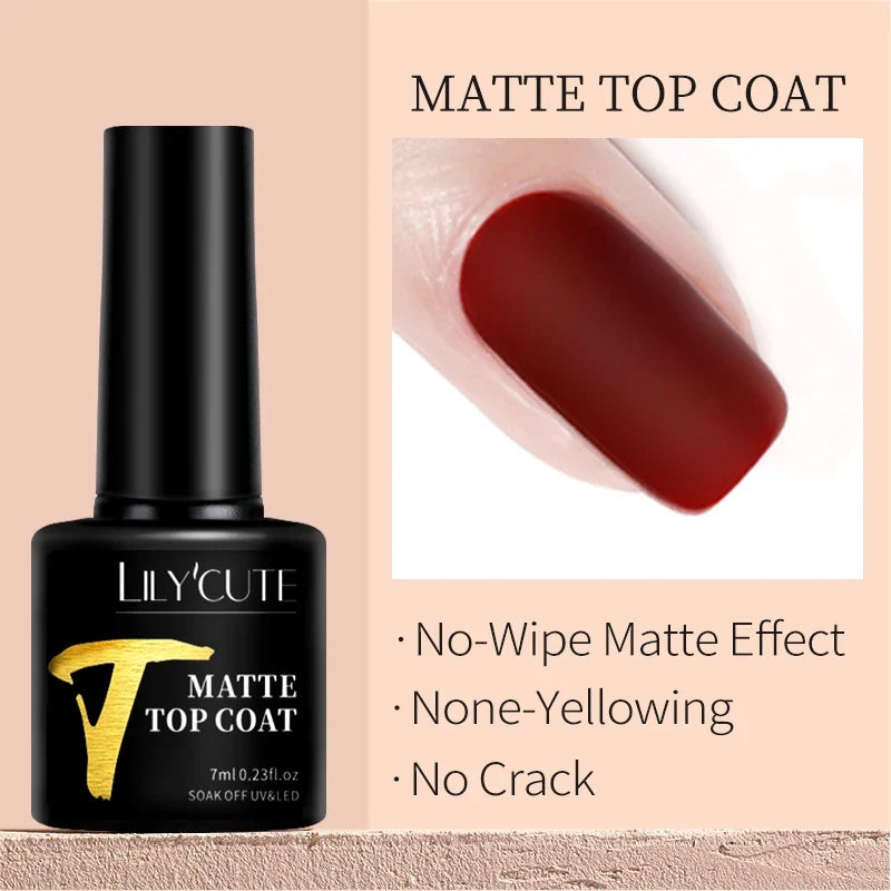 LILYCUTE 7ML Jelly Amber Gel Nail Polish Brown Crystal Translucent Dull Color Nail Art Gel Semi Permanent UV Gel Polish Varnish Tri Light Beauty