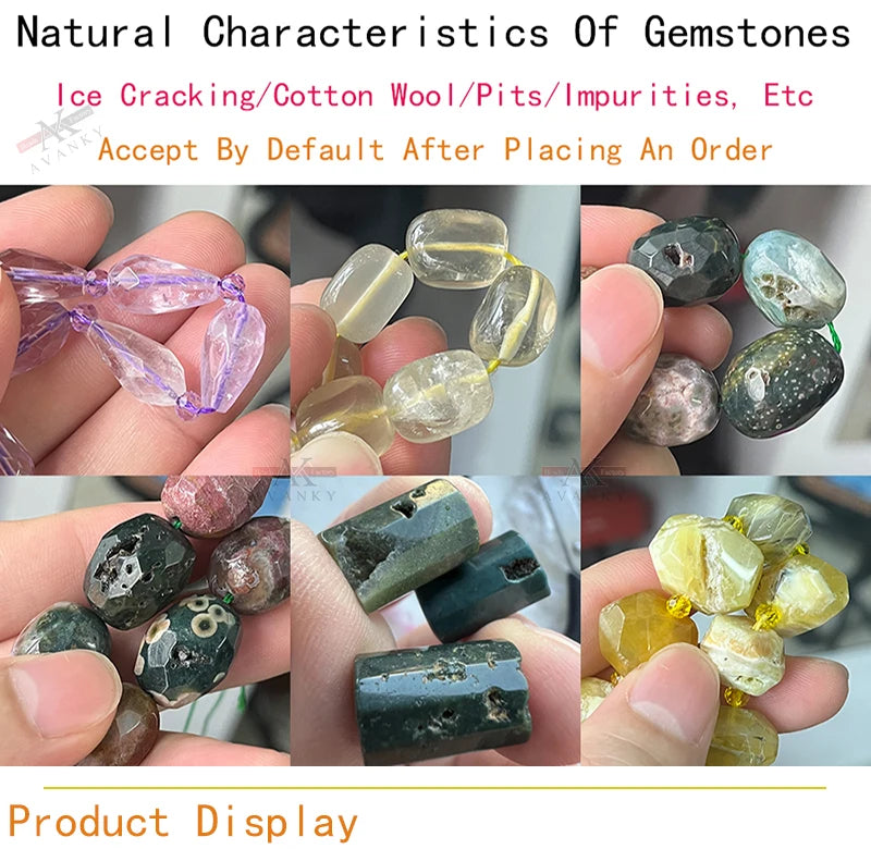 Natural Crystal Garnet Conformal Stone Irregular Faceted Loose For Jewelry Making DIY Necklace Bracelet 15''6-8mm 8-10mm Pi-Mart