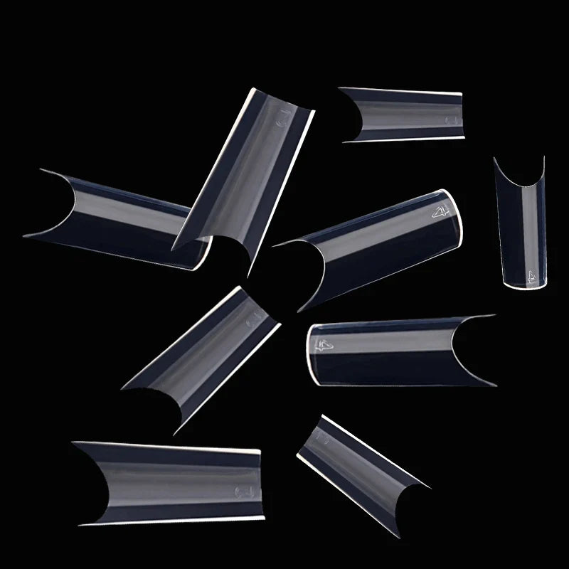 500 Pcs Curved C Fake Nail New Materials Top Quality Full Cover Nails Tips Transparent Gel Para Unha False Nails Beauty Products Tri Light Beauty