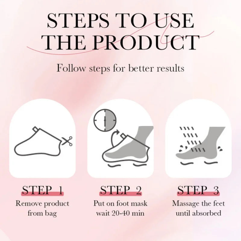 6 Pairs SADOER Fruits Foot Mask Moisturizing Foot Peeling Mask Exfoliating For Feet Spa Pedicure Exfoliant Feet Skin Care Pi-Mart