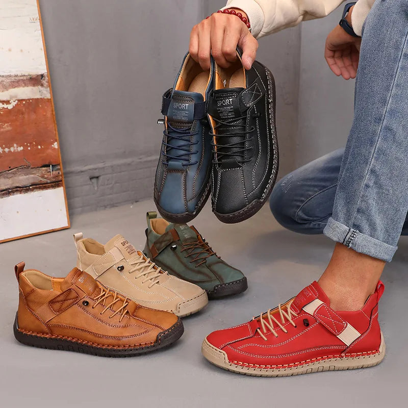 Boots Mid Top for Women British Style Retro Anti Slip Workwear Shoes Handmade Leather Loafers Casual Soft Soled Women Nude Boots LadyShow.Store