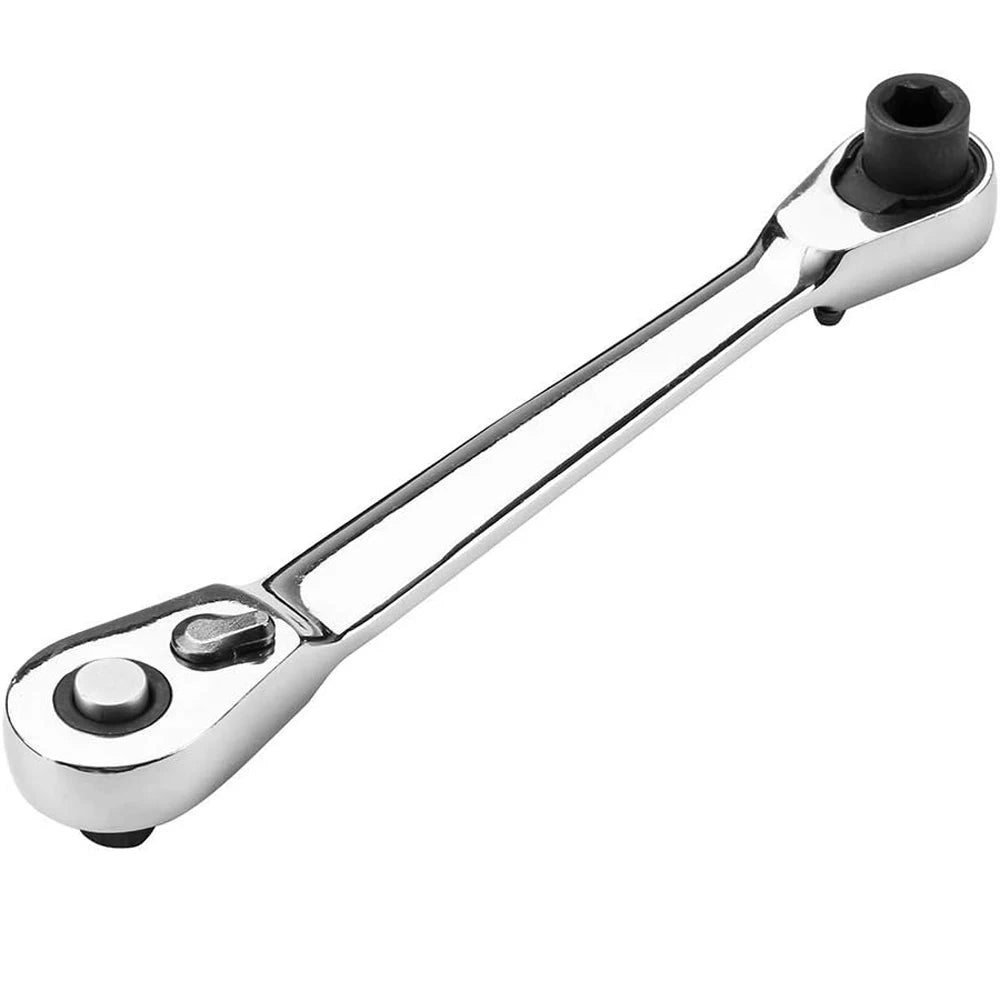 Mini Double Headed Ratchet Wrench 1/4 Inch Drive Socket Screwdriver Bit Driver Quick Release Ratchet Wrench Hand Tools Pi-Mart
