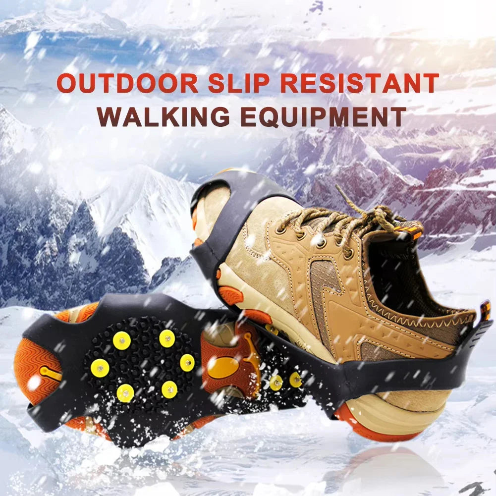 Outdoor snow claw shoe covers for men and women 10 teeth rock climbing crampons non-slip climbing cleats Hiking accessories LadyShow.Store
