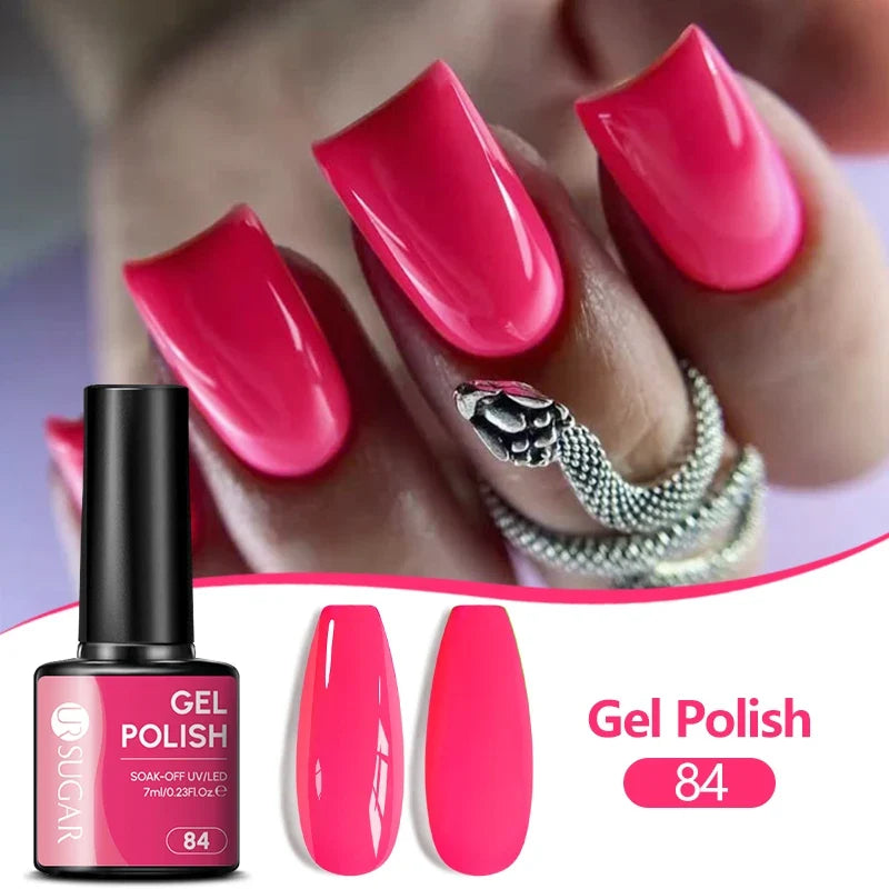 UR SUGAR 7ML Nail Gel Fresh Macaron 107 Colors All For Manicure Semi Permanent Soak Off LED UV Long-Lasting Nail Art Varnish Tri Light Beauty