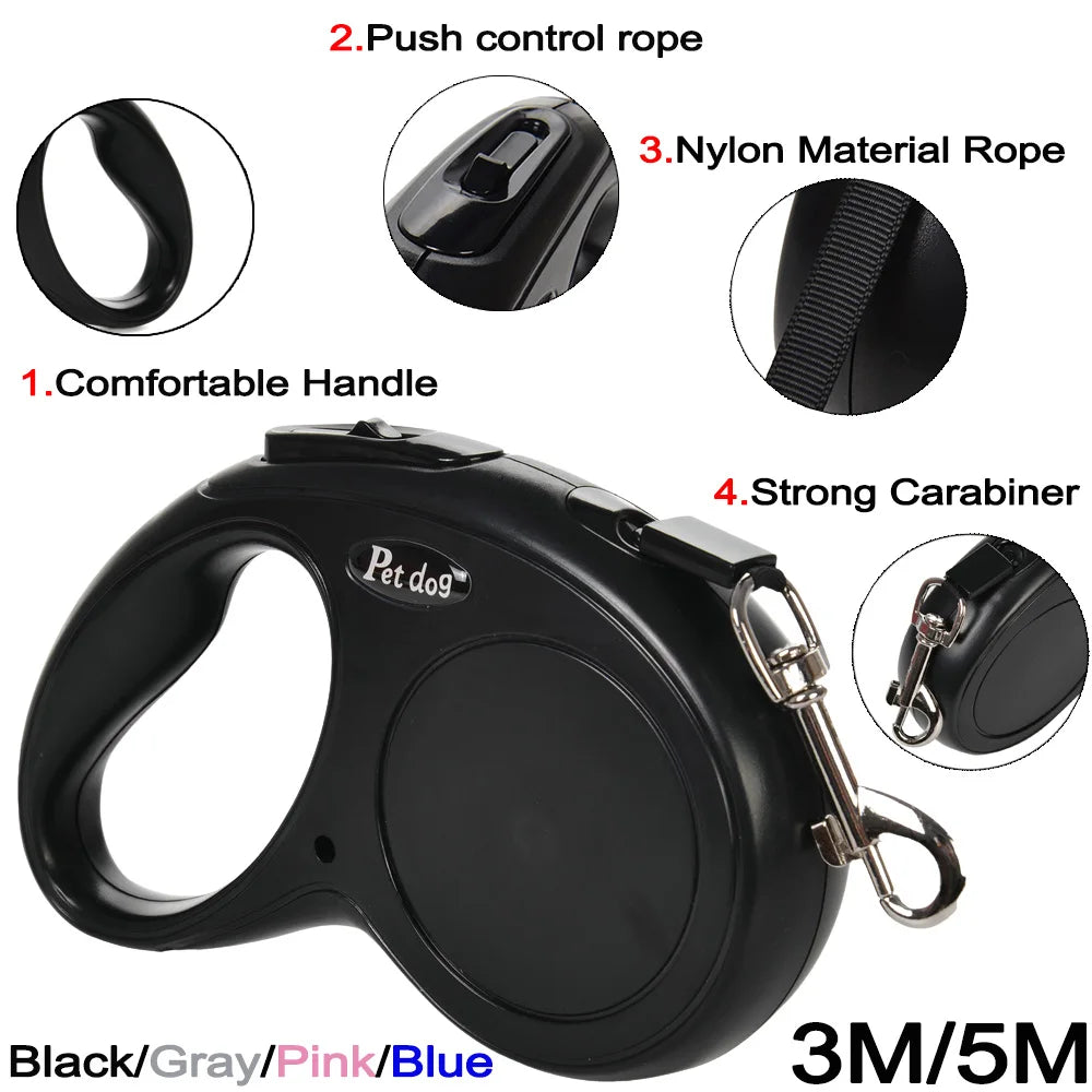 Cat Leash For Small Medium Dogs Cats Outdoor Hiking Retractable Strong Nylon Kitten Belt Sphynx Running Rope Pug Pet Supplies Pi-Mart