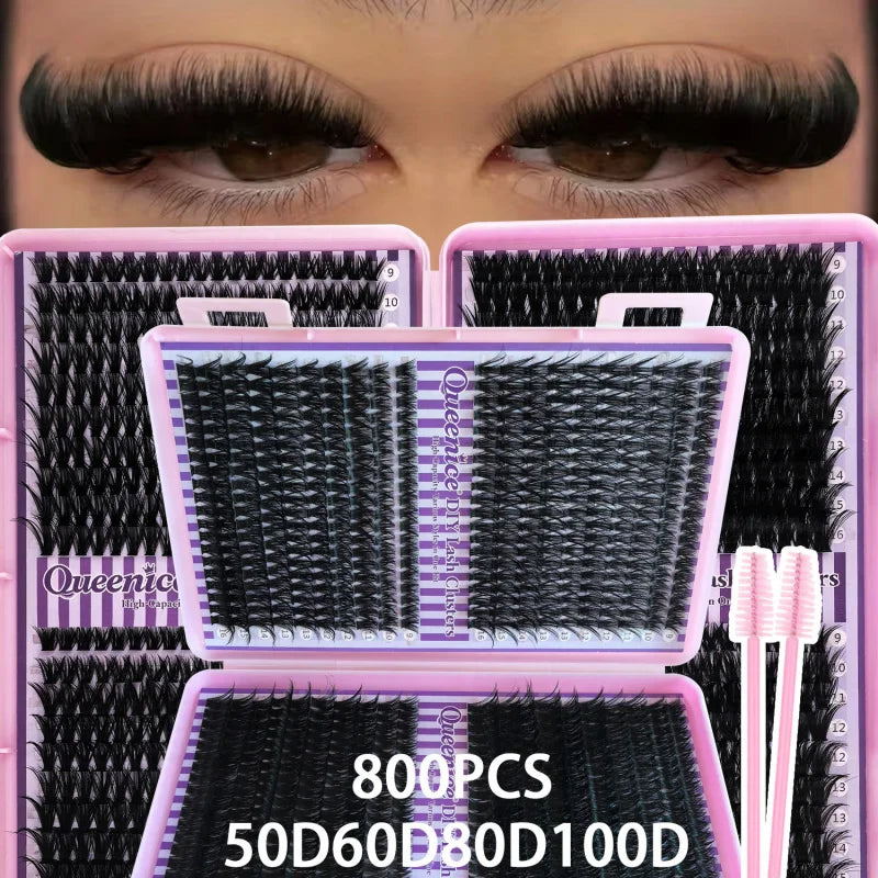 800pcs Cluster False Eyelash, Soft and Durable Design, Suitable for Daily Use, Natural, Everyday, and Voluminous Makeup Effect Pi-Mart