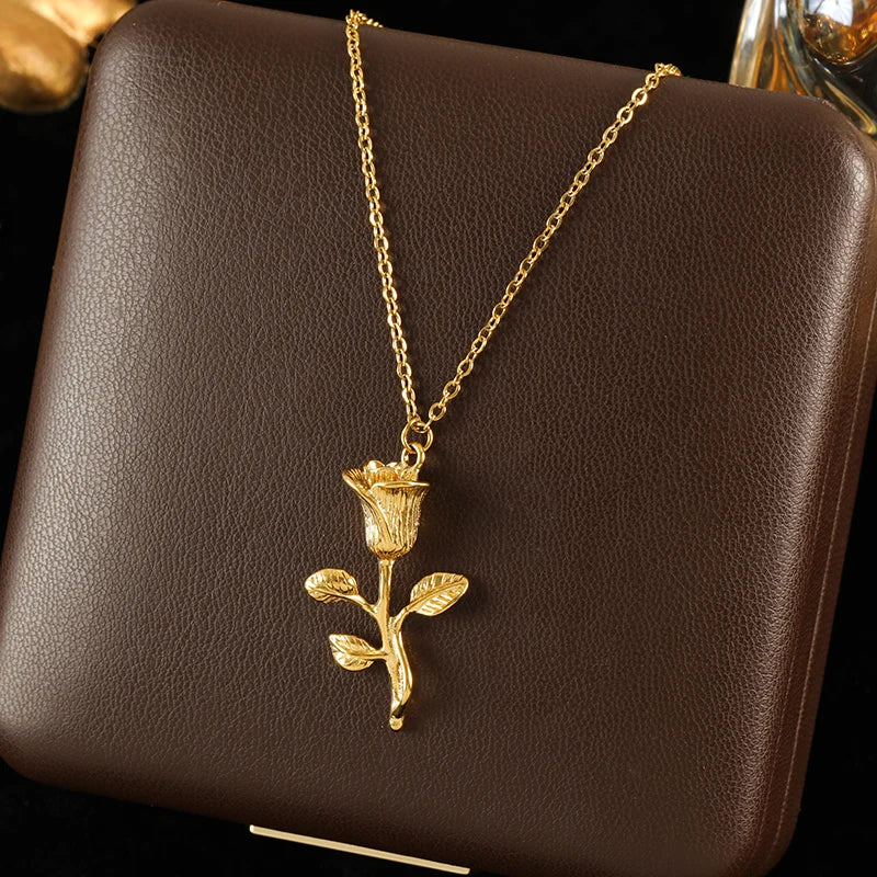 GANEMLY 316l Stainless Steel Luxury Bling Cubic Zirconia Eye Droplets Pendant Necklace Women Chic Romantic Waterproof Jewelry Pi-Mart