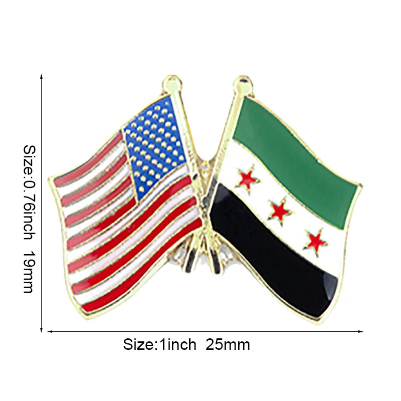 Syria Flag Badge Brooch Natinal Lapel Pins Flag Lapel Pins Country Flag Badge Pi-Mart