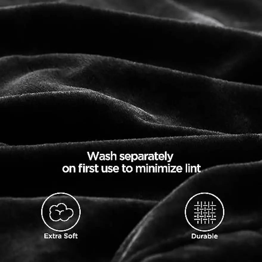 Fleece Blanket Queen Blanket Black - Bed Blanket Soft Lightweight Plush Fuzzy Cozy Luxury Microfiber Pi-Mart