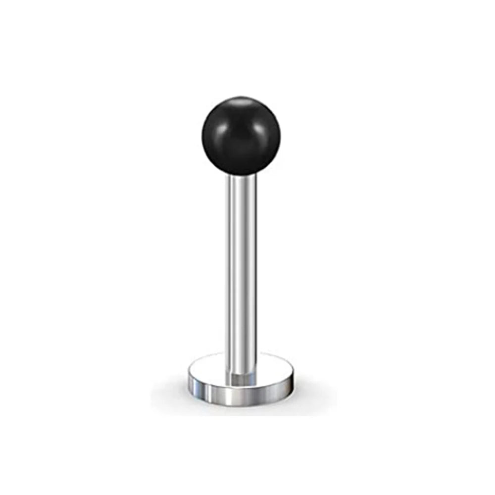 WKOUD 16G Stainless Steel Lip Labret Piercing Crystal Ball Monroe Lip Stud Helix Tragus Conch Piercing Cartilage Earrings Black Pi-Mart