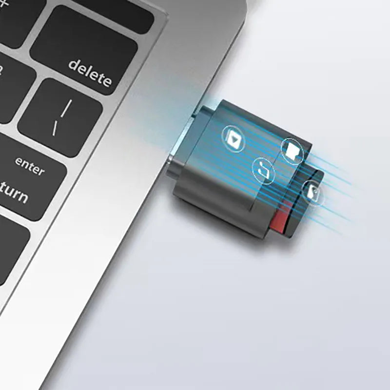 2 Pcs TF Card Reader, Silver USB C to USB Adapter, Suitable for iPhone 17/17 Pro and Other Mobile Phones Pi-Mart