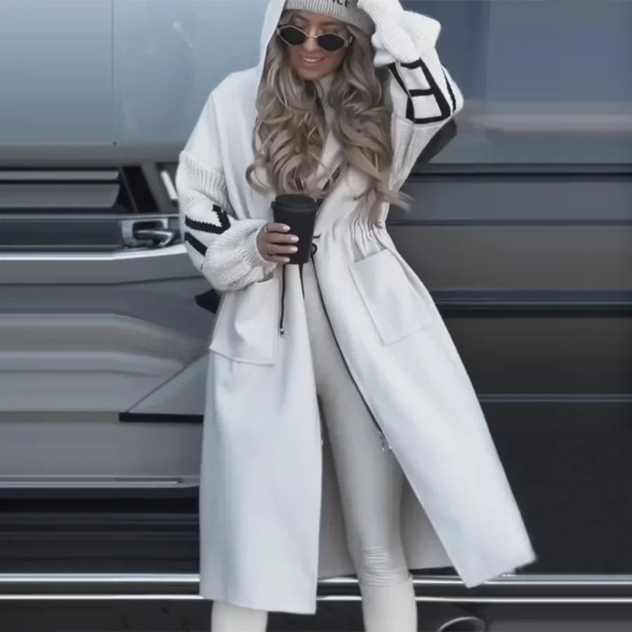 Spring Women Parka Jacket Coat Long White Hoodie Thick Warm Coats Female Spring New Elegant Casual Trendy Ladies Clothes Pi-Mart