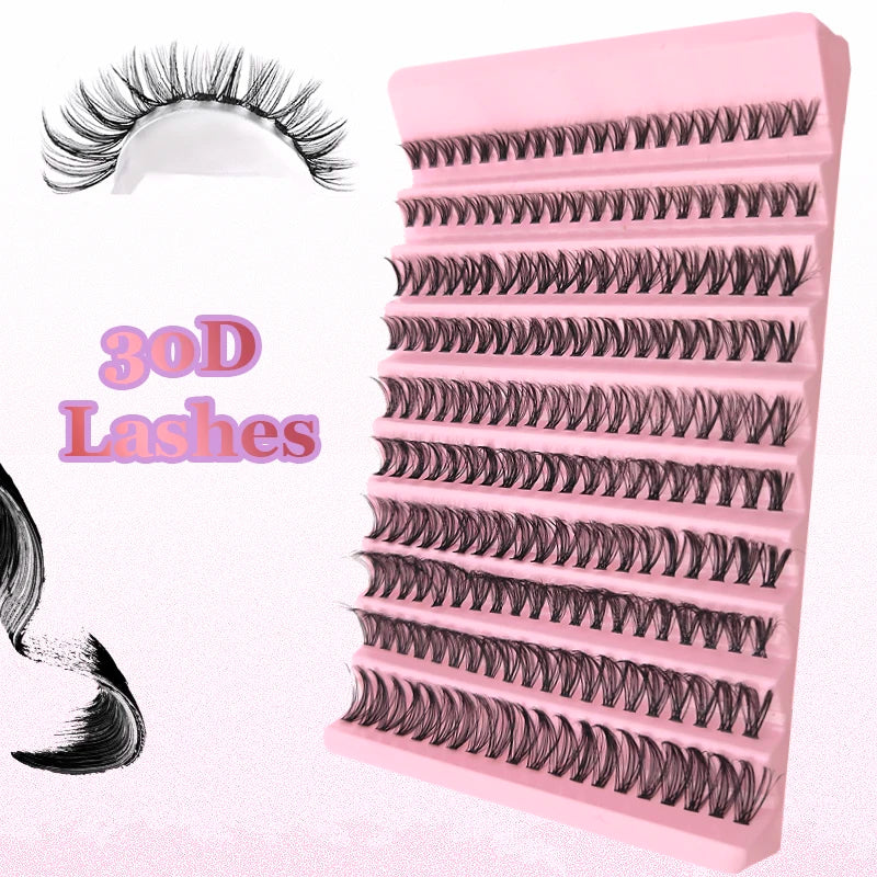 DIY Eyelash Extension Kit Individual Lashes Cluster Mix Lash Clusters with Lash Bond and Seal and Lash Accessories LadyShow.Store