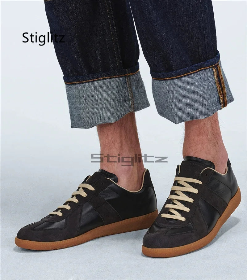 Sports Flat Casual Couple Shoes Men Women Classic Trendy Versatile Suede Leather Lace Up Sneakers Spring Autumn Training Shoes Pi-Mart