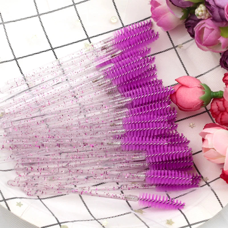 5/50Pcs Black Lashes Brush Cosmetics False Eyelashes Supplies Reusable Makeup Brushes Eyebrow Brush Mascara Wands Make Up Tools Pi-Mart