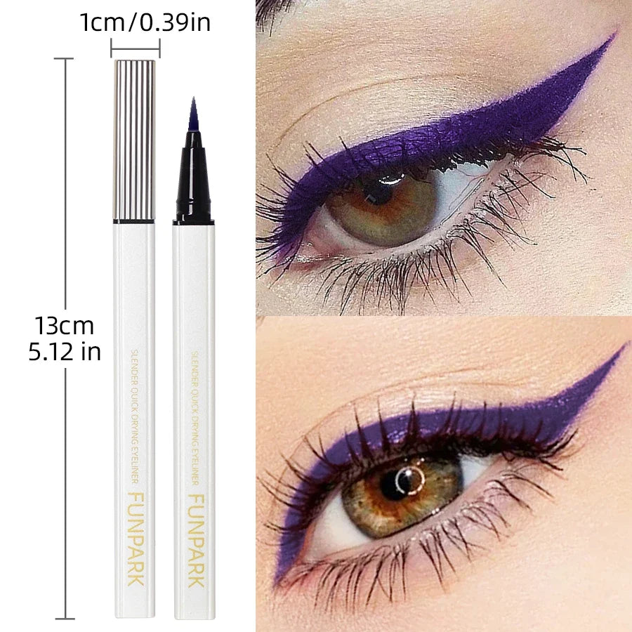1PC New Purple Fine Liquid Eyeliner Long Lasting Eye Pen Waterproof Quick-drying Korean Makeup Products Beauty Matte Eye Pen Tri Light Beauty
