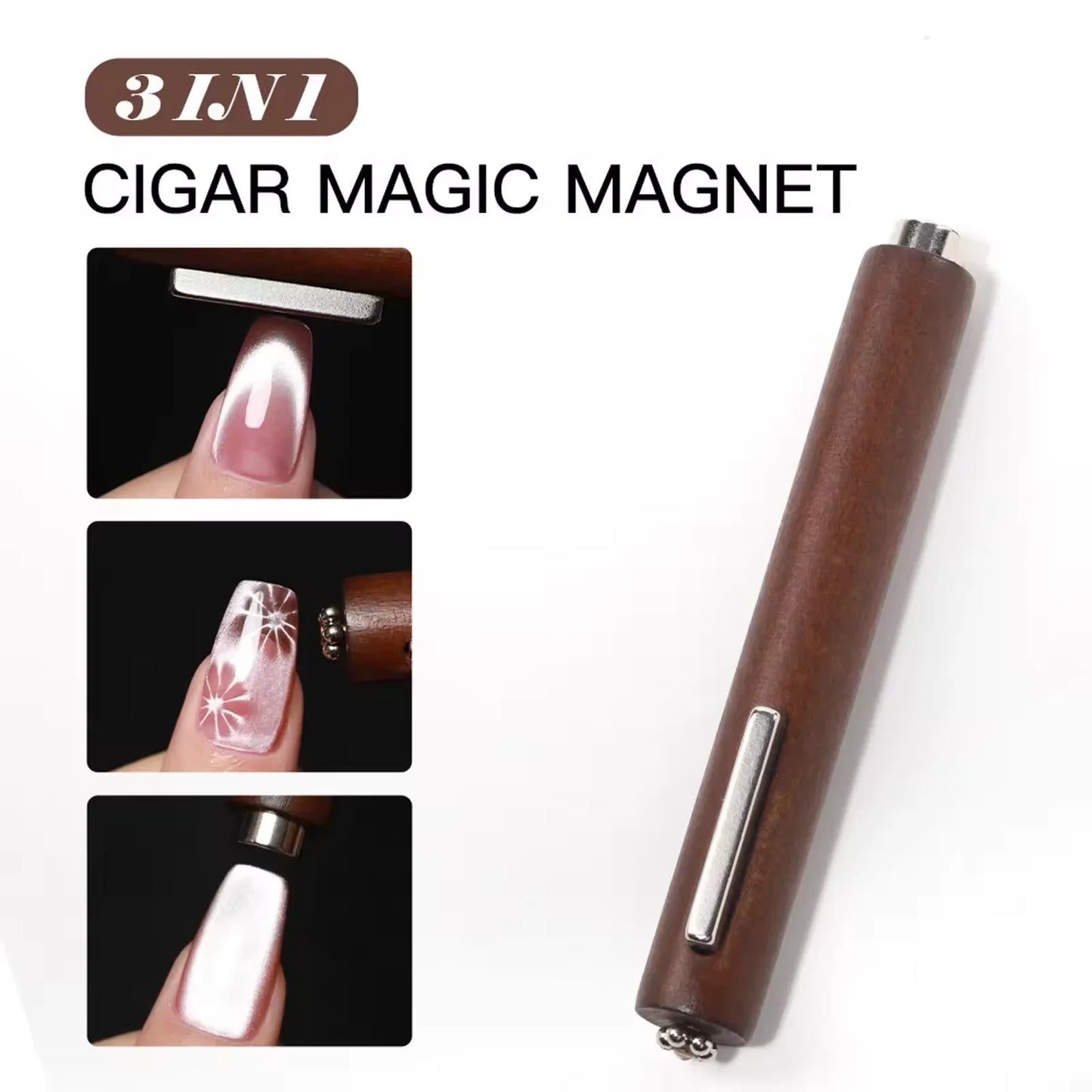 3 in 1 Cat Eye Nail Magnetic Stick Love Heart Snake Pattern French Cat Eye Nail Magnet UV Gel Polish Effect Manicure Design Tool Tri Light Beauty