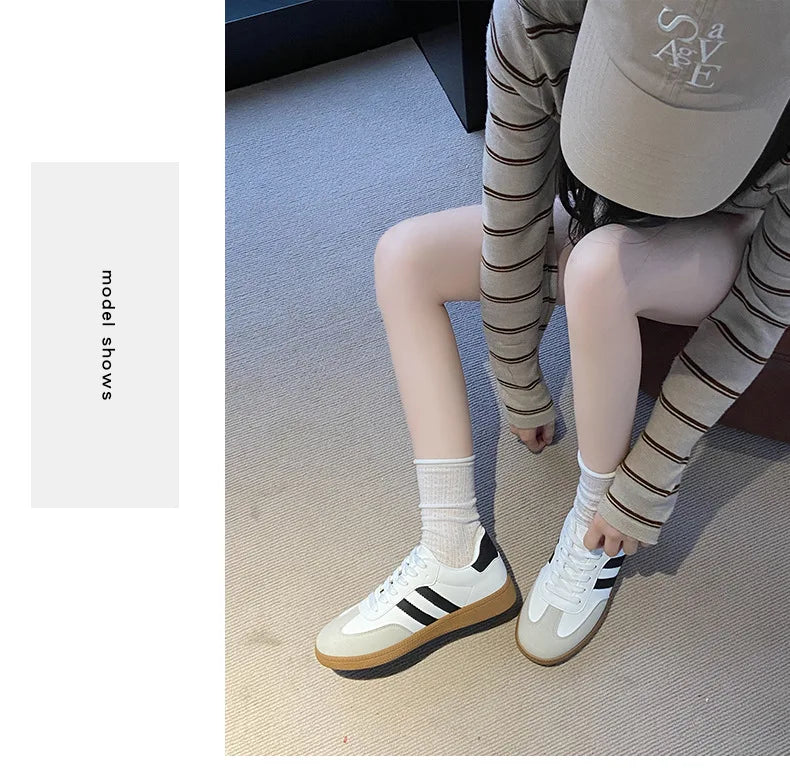 Autumn Women Casual Sports Shoes 2025 Comfortable Non Slip Outdoor Casual Shoes Soft Sole Retro Female Sneakers Zapatos Mujer Pi-Mart