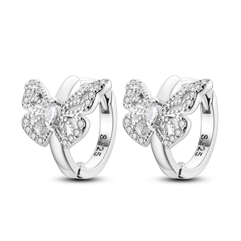 925 Sterling Silver Cute Lazy Cat Animal Pet Earrings Jewelry Hoop Earrings For Women Jewelry Birthday Party Fine Gifts Pi-Mart