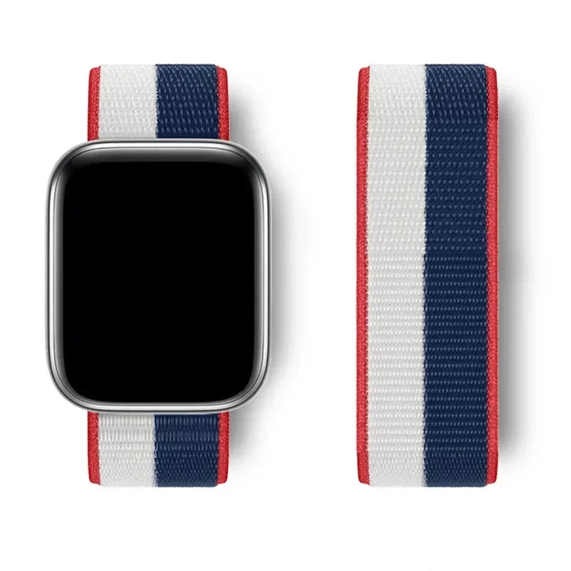 Nylon Sport loop Strap For Apple Watch Band 44mm 42/40mm 45mm  38/41mm pride Bracelet iwatch Ultra2 49mm Series 9 8 se 7 6 5 4 3 LadyShow.Store