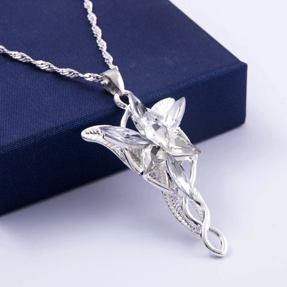 Movie The Lord Arwen Evenstar Necklace Elf Princess Arwen Twilight Star Crystal Pendant Necklaces for Women Choker Jewelry Gift Pi-Mart